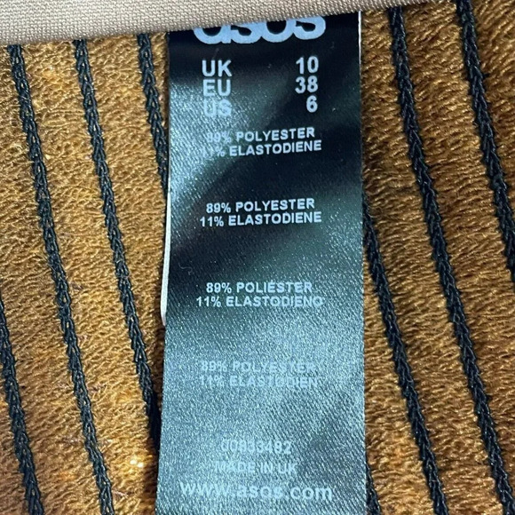 Asos Skirt Women's Sz 6 Gold Sequin Mini Bandage High-Rise Elastic Waist Stretch - Picture 5 of 7